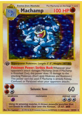 Machamp (shadowless) #8 — Base Set (Shadowless)
