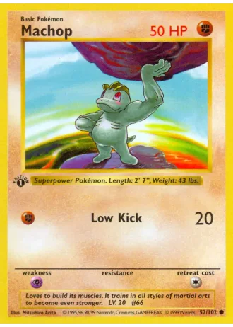 Machop (shadowless) #52/102 — Base Set (Shadowless)