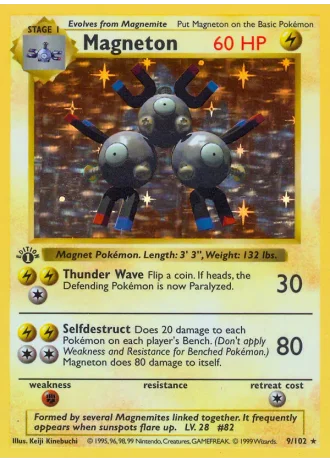 Magneton (shadowless) #9 — Base Set (Shadowless)