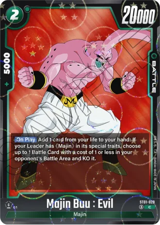 Majin Buu : Evil (Dragon Ball Pattern) ST01-029 — Story Booster 01 (ST01)