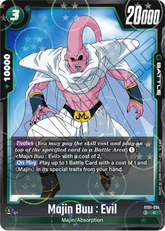Majin Buu : Evil (Dragon Ball Pattern) ST01-034 — Story Booster 01 (ST01)
