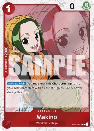 Makino (OP02-015) (Jolly Roger Foil) — One Piece The Best (PRB01)