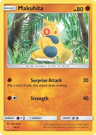 Makuhita #18 — SM trainer Kit (Lycanroc)