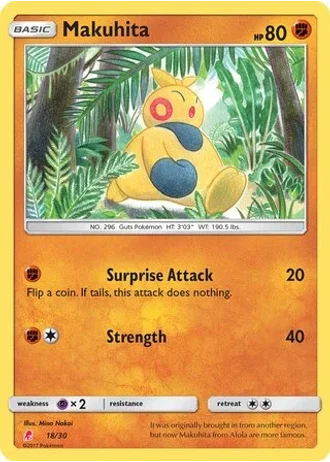 Makuhita #18/30 — SM trainer Kit (Lycanroc)