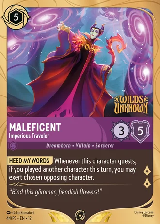 Maleficent - Imperious Traveler P3-44/257 — Wilds Unknown