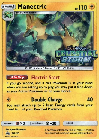 Manectric (STAFF) SM130 — Sun & Moon Promos