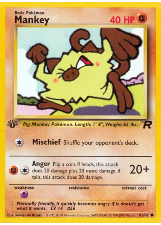 Mankey (1ª Edizione) #61/82 — Team Rocket (1ª Edizione)