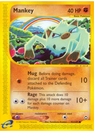 Mankey #92/147 — Aquapolis