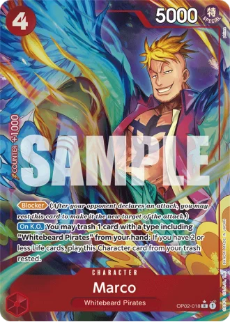 Marco (OP02-018) (Alternative Art) — One Piece The Best (PRB01)