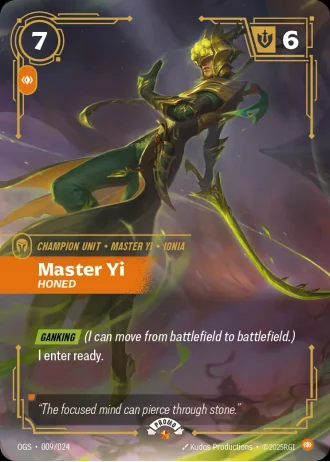 Master Yi, Honed #009/024 — Organized Play Promos