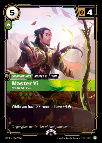 Master Yi, Meditative #004/024 — Organized Play Promos