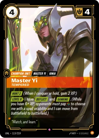 Master Yi, Tempered #113/219 — Unleashed