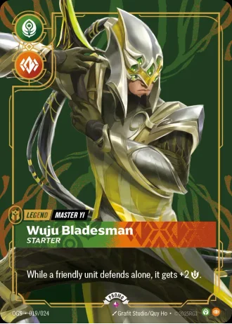 Master Yi, Wuju Bladesman #019/024 — Organized Play Promos