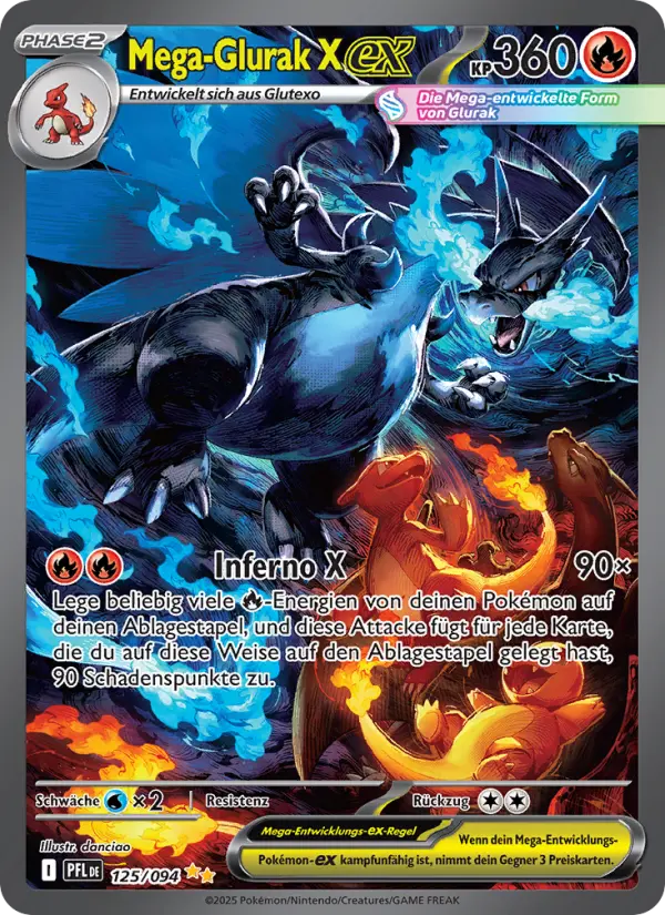 Mega-Glurak X ex #125 — Fatale Flammen