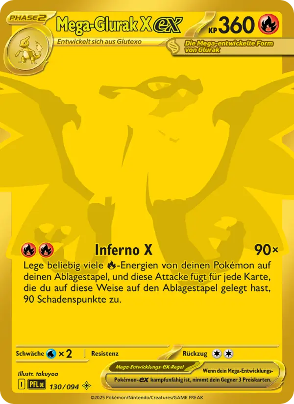 Mega-Glurak X ex #130 — Fatale Flammen