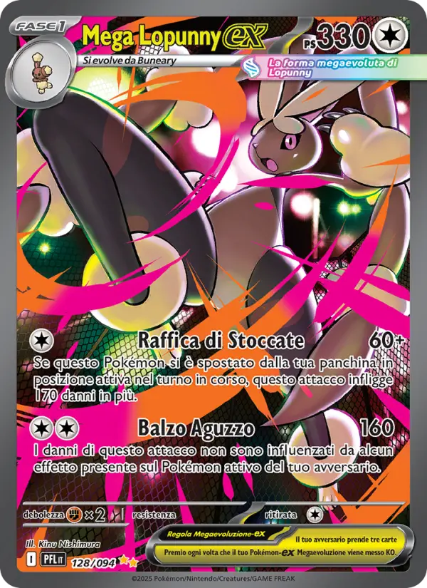 Mega Lopunny ex #128 — Flamme Spettrali