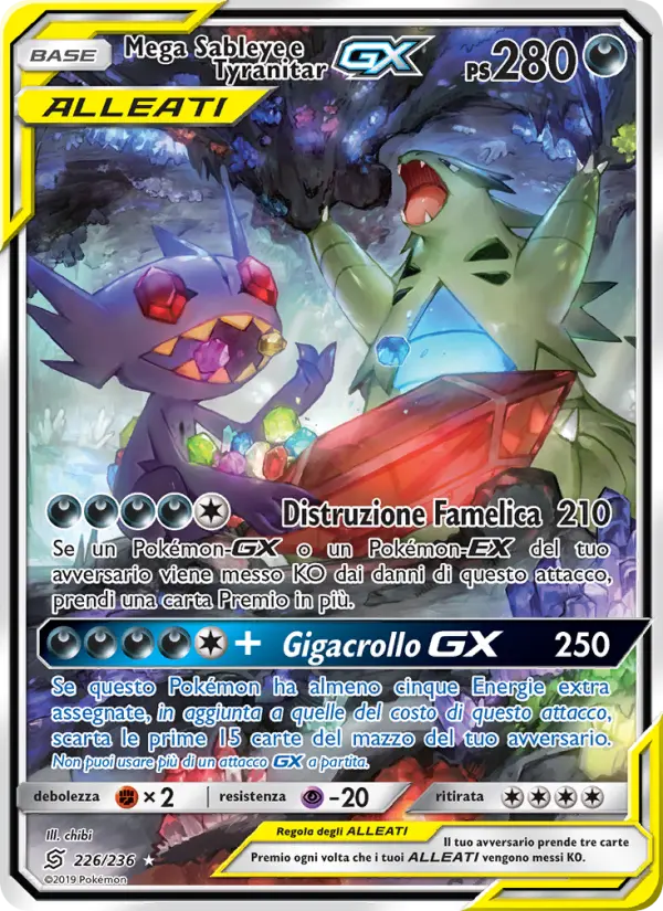 Mega Sableye e Tyranitar GX #226 — Sintonia Mentale