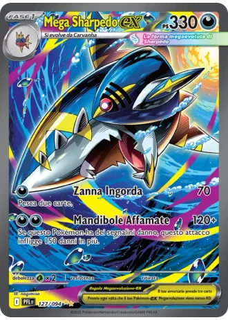 Mega Sharpedo ex #127 — Flamme Spettrali