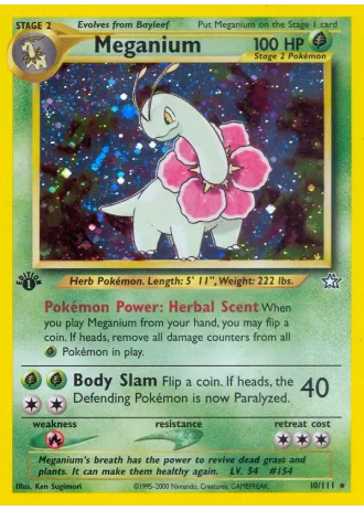 Meganium (1st Edition) #10 — Neo Genesis (1st Edition)