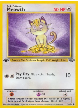 Meowth (1st Edition) #56/64 — Jungle (1st Edition)