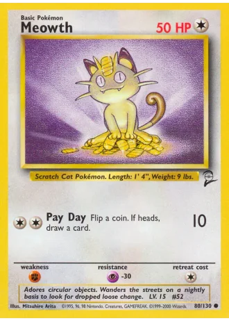 Meowth #80/130 — Base Set 2