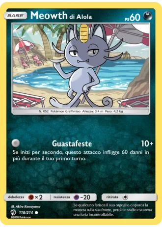 Meowth di Alola #118/214 — Tuoni Perduti