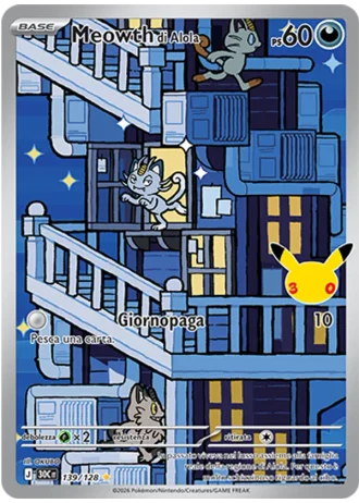 Meowth di Alola #139/128 — 30° Anniversario