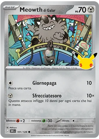 Meowth di Galar #101/128 — 30° Anniversario