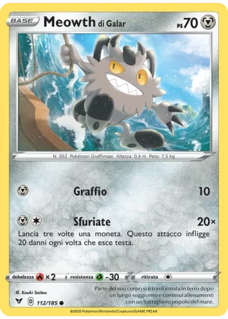 Meowth di Galar #112/185 — Voltaggio Sfolgorante