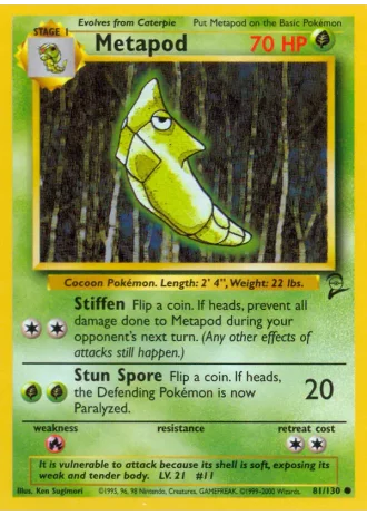 Metapod #81/130 — Base Set 2