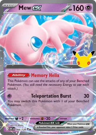 Mew ex #066/128 — 30th Celebration
