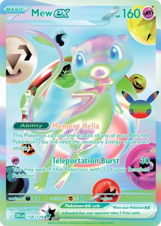 Mew ex #158/128 — 30th Celebration