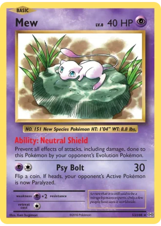 Mew (League Challenge 2nd Place) #53 — Evolutions