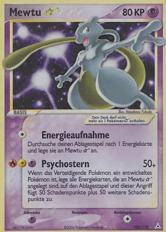 Mewtu Gold Star #103/110 — EX Holon Phantoms