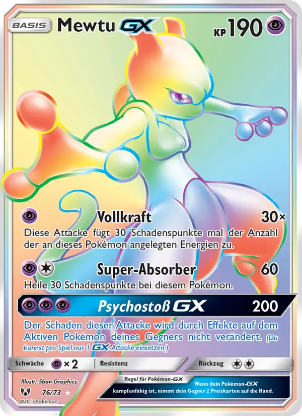 Mewtu GX #76 — Schimmernde Legenden
