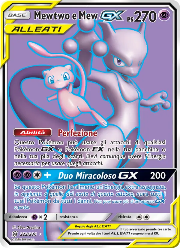 Mewtwo e Mew GX #222 — Sintonia Mentale