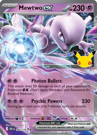 Mewtwo ex #064/128 — 30th Celebration