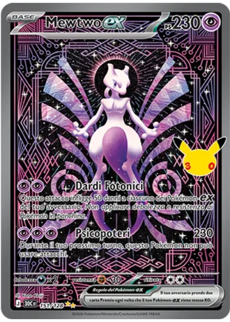 Mewtwo-ex #151/128 — 30° Anniversario