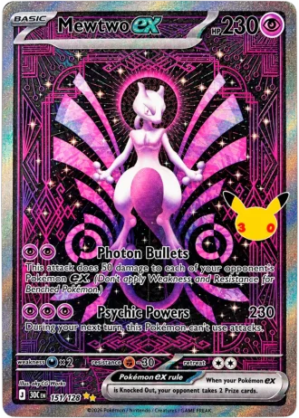 Mewtwo ex #151/128 — 30th Celebration