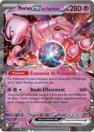 Mewtwo-ex de la Team Rocket #205 — Écarlate & Violet Promos