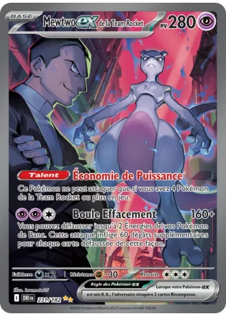 Mewtwo-ex de la Team Rocket #231/182 — Rivalités Destinées
