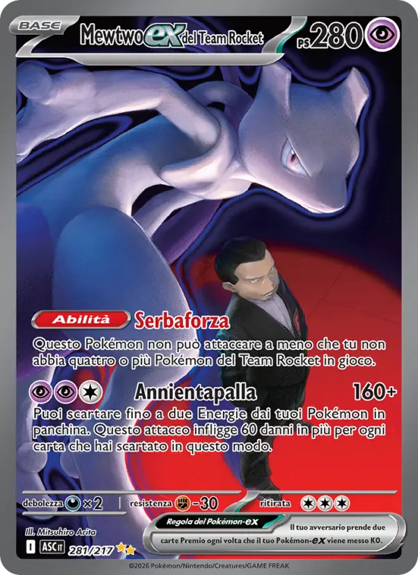 Mewtwo-ex del Team Rocket #281 — Ascesa Eroica