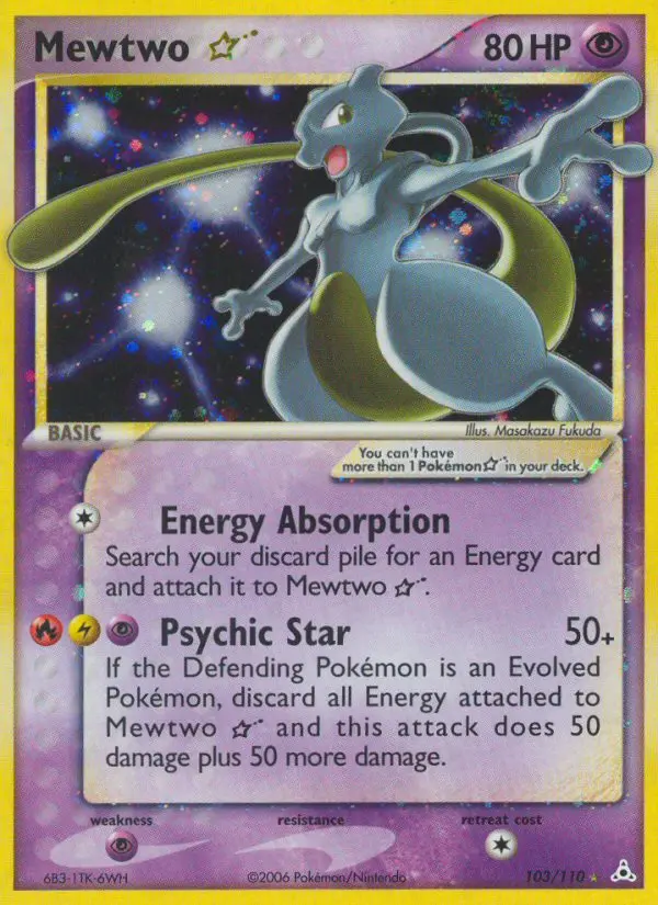 Mewtwo Gold Star #103 — EX Fantasmi di Holon