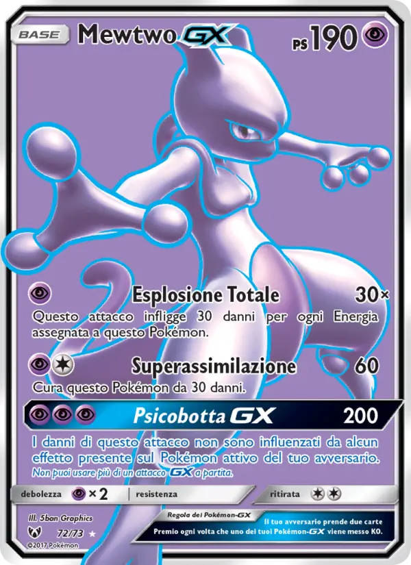 Mewtwo GX #72 — Leggende Iridescenti