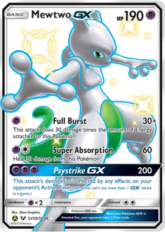 Mewtwo GX SV59 — Shiny Vault (Hidden Fates)