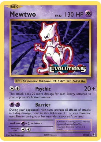 Mewtwo (Prerelease) #51/108 — Evolutions