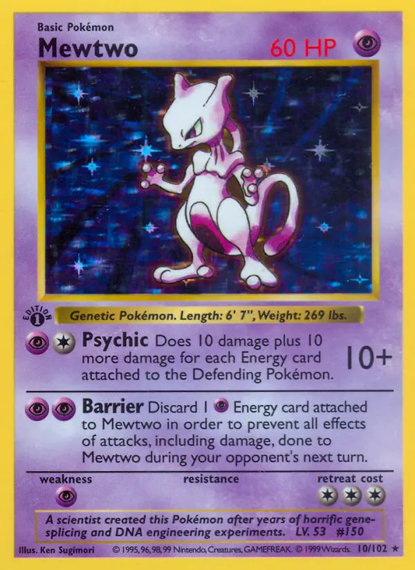 Mewtwo (shadowless) #10 — Base Set (Shadowless)