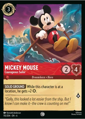 Mickey Mouse - Courageous Sailor #115/204 — Azurite Sea