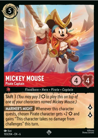 Mickey Mouse - Pirate Captain #103/204 — Azurite Sea