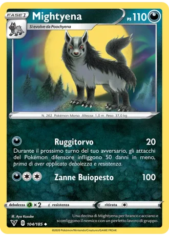 Mightyena #104 — Voltaggio Sfolgorante